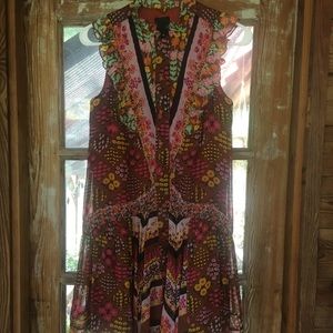 Anna Sui Sleeveless Floral Dress